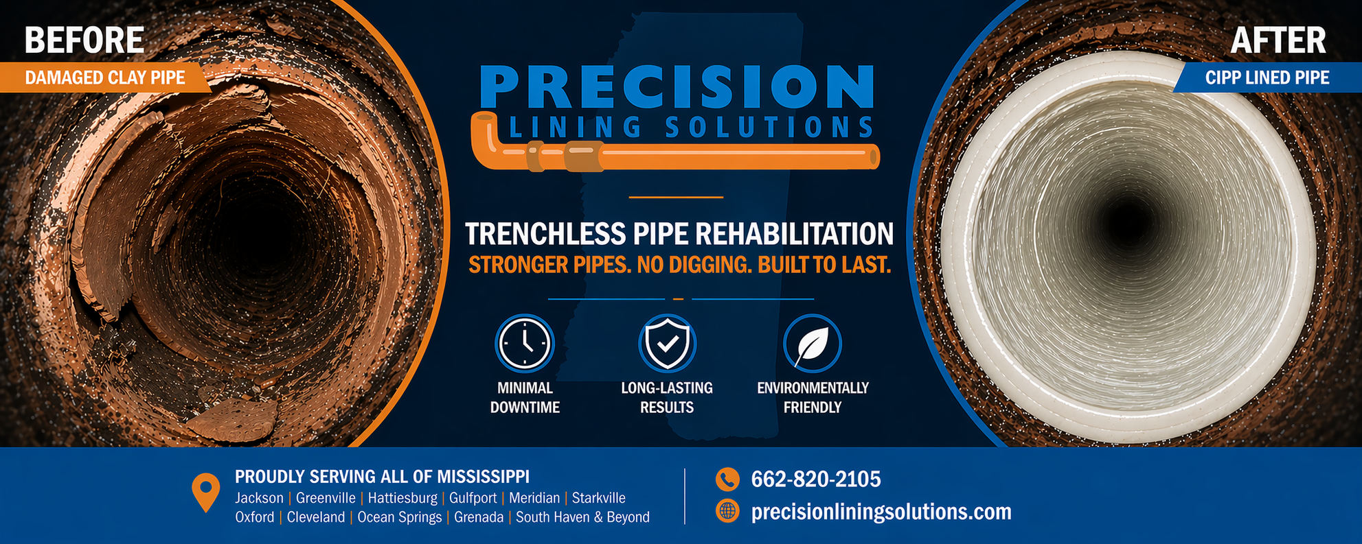 Before and After Pipe Lining