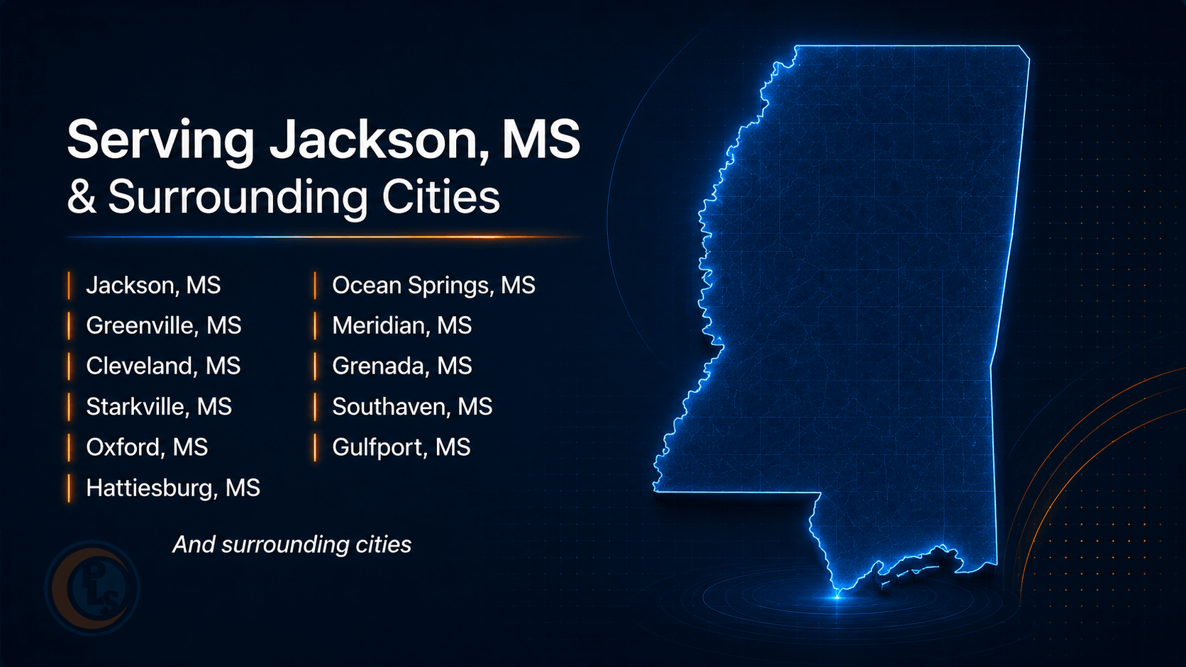 Precision Lining Solutions service areas across Mississippi including Meridian MS